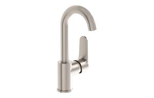 VitrA Root Round Swivel Basin Mixer - Brushed Nickel